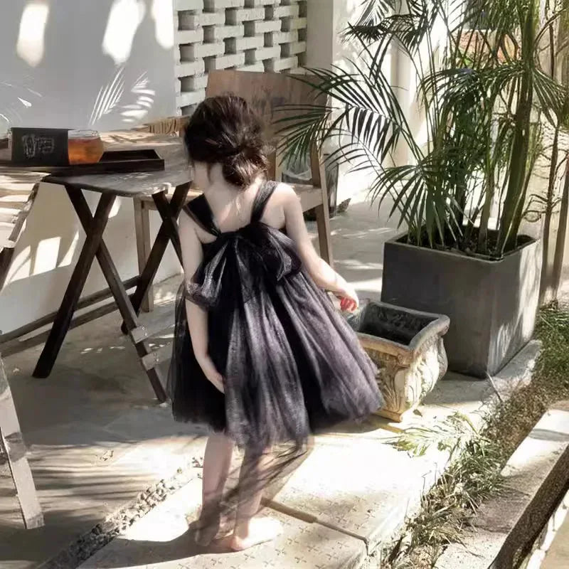 2025 Pink Girls Birthday Princess Dress Children Clothes Costume Bow Tutu Gown Piano Recital Pageant Outfit Kids Party Clothes